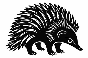 echidna line art silhouette vector illustration
