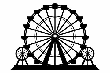 ferris wheel line art silhouette vector illustration