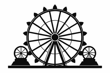 ferris wheel line art silhouette vector illustration