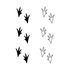 Chicken footprint vector flat and line style black color with white background