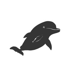 silhouette icon of a bottlenose dolphin without background