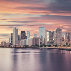Fototapeta premium A photo of an architects desk with a view of city arch 
