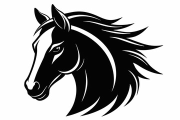 horse head line art silhouette vector illustration