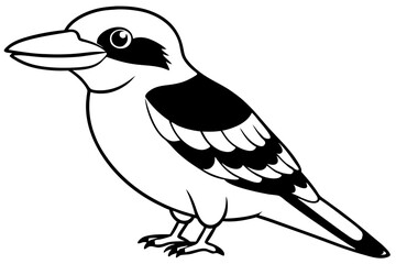 Obraz premium kookaburra line art silhouette vector illustration