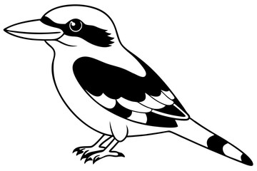 Obraz premium kookaburra line art silhouette vector illustration