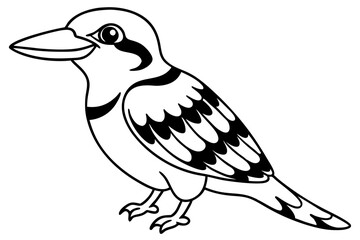 kookaburra line art silhouette vector illustration
