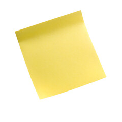 A blank yellow sticky note provides an empty adhesive surface for office memos or quick reminders