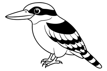kookaburra line art silhouette vector illustration