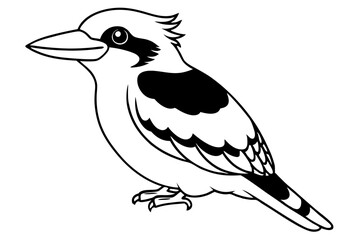 kookaburra line art silhouette vector illustration