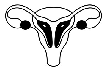 ovarie line art silhouette vector illustration