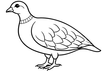 partridge line art silhouette vector illustration