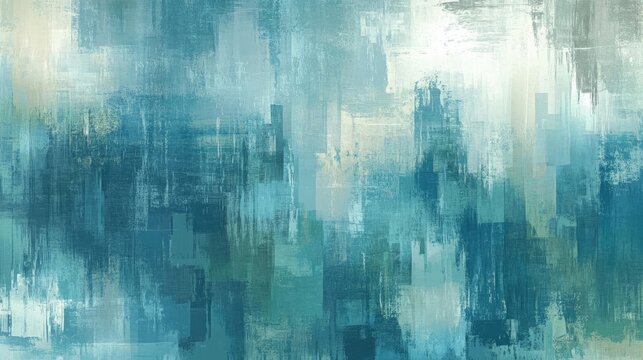 Abstract Blue and Turquoise Textured Background with Fluid Brushstrokes and Layers of Color