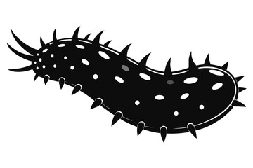 sea cucumber line art silhouette vector illustration