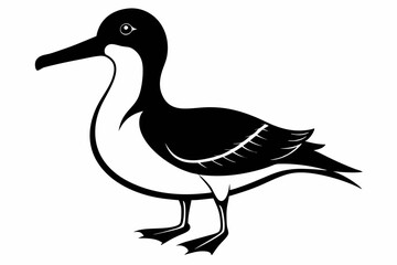 Obraz premium shearwater line art silhouette vector illustration