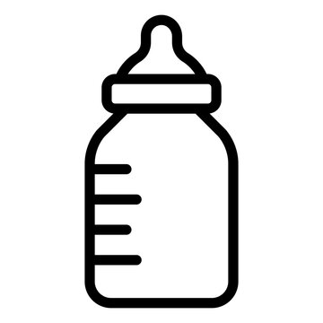 recommend clip art: Baby bottle outline icon symbolizing infant feeding and nutrition