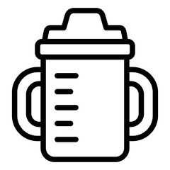 Sippy cup outline icon representing a training cup for toddlers