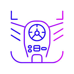 Obraz premium Aircraft cockpit vector icon in gradient outline style