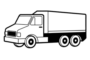 truck line art silhouette vector illustration