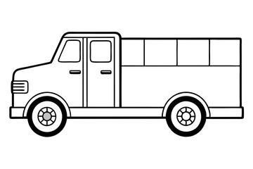 truck line art silhouette vector illustration
