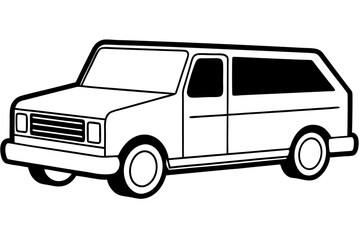 truck line art silhouette vector illustration