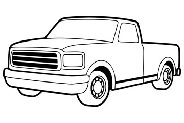 truck line art silhouette vector illustration
