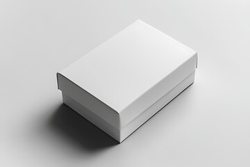 A simple white rectangular box closed with a lid