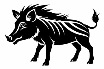 warthog line art silhouette vector illustration