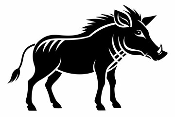warthog line art silhouette vector illustration