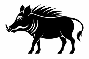 warthog line art silhouette vector illustration