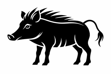 warthog line art silhouette vector illustration