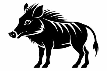 warthog line art silhouette vector illustration