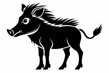 warthog line art silhouette vector illustration
