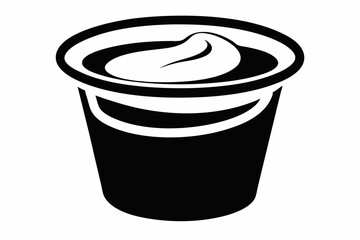 yogurt line art silhouette vector illustration