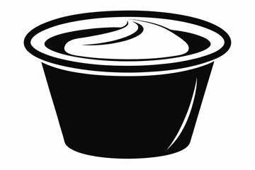 yogurt line art silhouette vector illustration