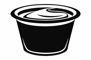 yogurt line art silhouette vector illustration