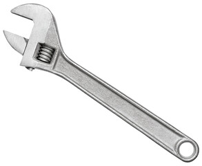 Steel monkey wrench isolated on a transparent background. PNG.