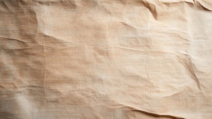 Crinkled, light brown fabric texture.  Subtle folds and creases