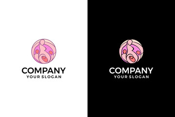 pregnant woman and child abstract logo
