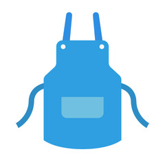 Flat design blue apron icon. Vector.
