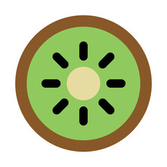 Round kiwi fruit icon. Vector.