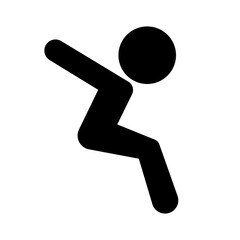 Long jump silhouette icon. Vector.