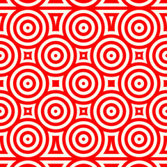 Circles pattern. Hoops seamless ornament. Dot motif. Circular figures backdrop. Rounds background. Rings wallpaper. Digital paper, textile print, web design, abstract image. Vector illustration.