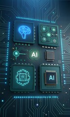 Fototapeta premium AI Circuit Board Design: Smart Technology and Automation 