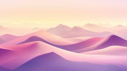 Pastel Pink And Purple Mountain Range At Sunset