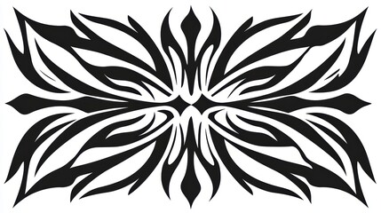 Fototapeta premium Creating Abstract Floral Design Element in Black and White Graphic