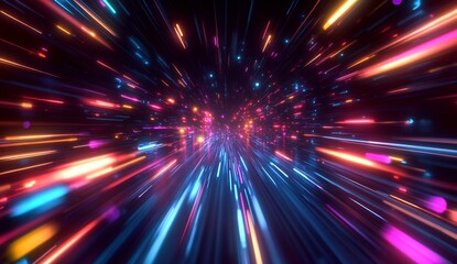 Fototapeta premium Vibrant and lively motion vector with streaks of light and vibrant colors depicting speed and excitement : Generative AI