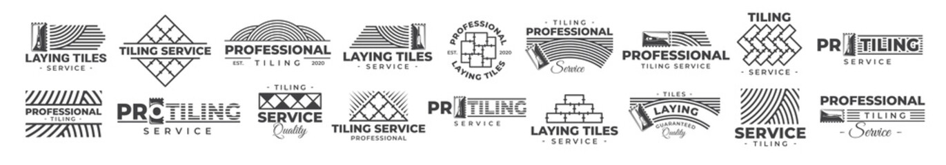 Tiling set of logos isolated on white background