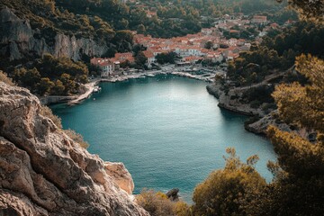 Charming Cassis Harbor: A Summer View of the Historic Town on the French Riviera
