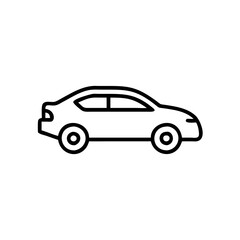 Fototapeta premium Outline of a car in profile view on a minimalist background 