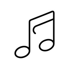 musical note outline symbol on a white background  
